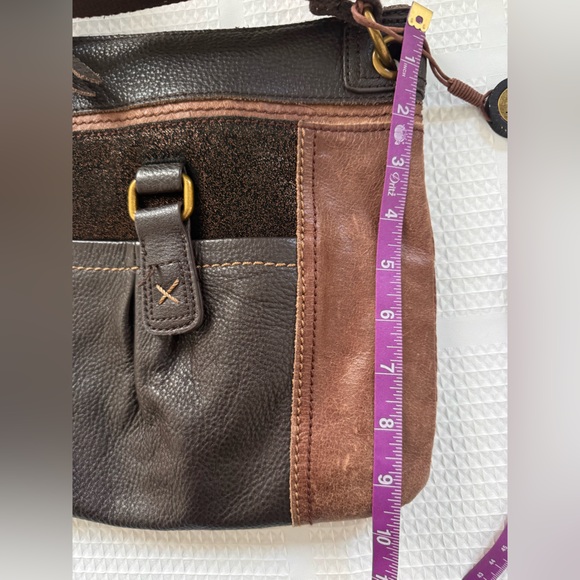 The Sak | 100% Genuine Leather | Two-Tone Brown & Black | Messenger Shoulder Bag - Picture 7 of 13